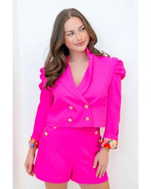 Emily Mccarthy Margo Double Breasted Blazer - Pink