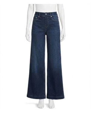 Spanx 2.0 Stretch Pull On Wide Leg Jeans - Blue