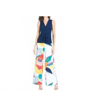 Clara Sunwoo Sleeveless Front Tie Soft Knit Top - Blue