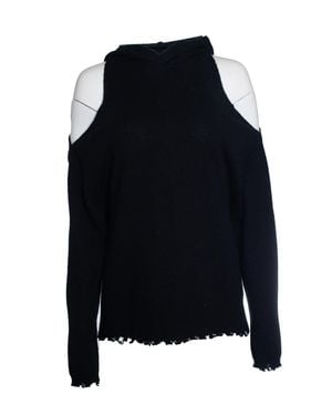 RTA Hooded Knitwear With Open Shoulders - Blue