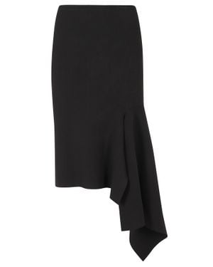 Essentiel Antwerp Asymmetrical Draped Viscose-Blend Midi Skirt - Black