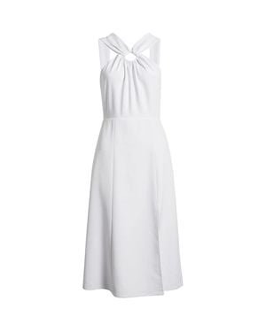 French Connection Ring Detail Crepe A-Line Cocktail Dress, Solid - White