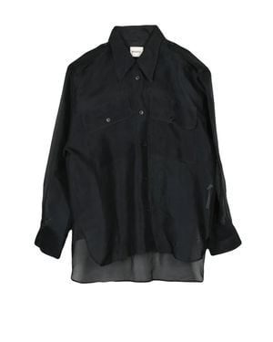 KHAITE Oversized Silk Shirt - Black