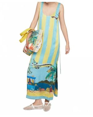 ALÉMAIS All Aboard Sleeveless Midi Dress - Blue