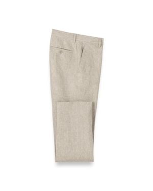 Paul Fredrick Linen Chambray Twill Pants - White