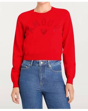 Cinq À Sept Amour Heatset Pullover Sweater - Red