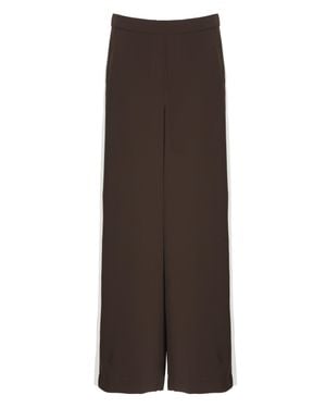 P.A.R.O.S.H. Side Details Wide-Leg Pants - Brown