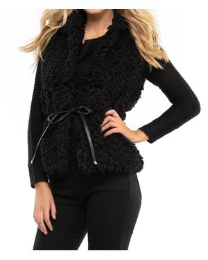 Wyldr Country Days Fluffy Gilet Faux Fur Vest - Black