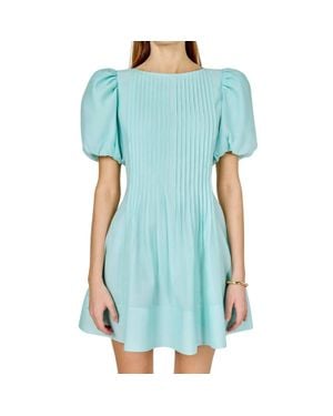 Endless Rose Pintuck Mini Dress - Blue