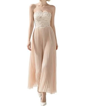 Linda Charm Midi Dress - Natural