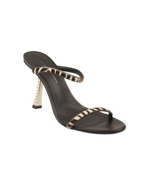 Giuseppe Zanotti Marty Leather Glitter Heels - Gray