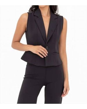 Mono B Button Down Stretch Vest - Blue