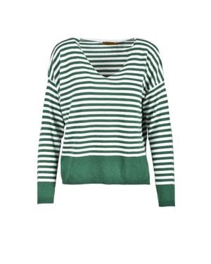 EBARRITO Striped Polyamide-Blend Sweater - Green