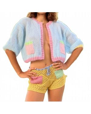 Rose Carmine Sweet Cardigan - Blue