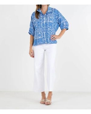 Emily Mccarthy Bonny Button Down Top - Blue