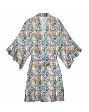 Jane Marie Silky Satin Robe - Blue