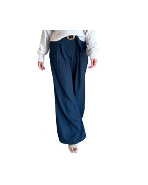 Ces Femme Madison Belted Trouser Pants - Blue