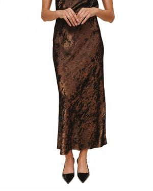 Bella Dahl Side Slit Bias Maxi Skirt - Brown