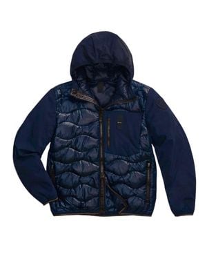 Blauer Shiny Quilted Padded Jacket - Blue