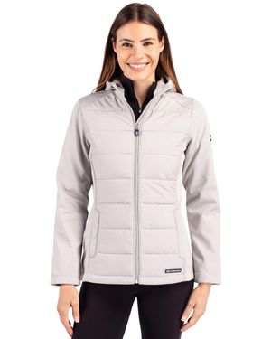 Cutter & Buck Evoke Hybrid Softshell Full Zip Hooded Long Sleevejacket - Natural