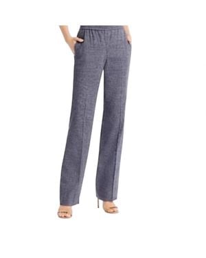 Theory Linen Blend Straight Pull On Pants - Blue