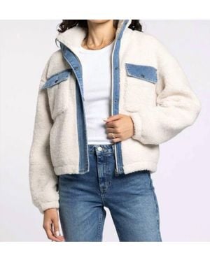 Thread & Supply Leona Fluffy Faux-Shearling Jacket - Blue