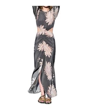 Las Sureñas Silk Long Dress - Black