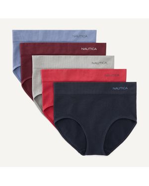 Nautica Stretch Cotton Hipster Brief, 5-Pack - Red