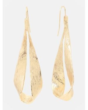 SOH Leaf Dangle Drop Earrings - White