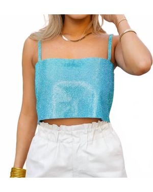 BuddyLove Rhinestone Crop Top - Blue