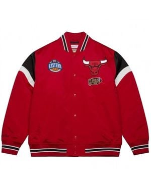 Mitchell & Ness Nba Chicago Bulls Heavyweight Satin Jacket - Red