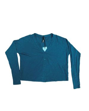 Bobi Button Up Long Sleeve Top - Blue