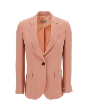 Alberto Biani Single-Breasted Cady Blazer - Pink