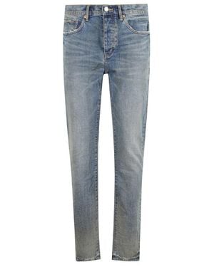 Purple Brand Cracked Bronze Skinny Jeans With Lived-In Look - Blue