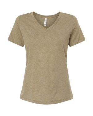Bella Canvas Relaxed Heather Cvc V-Neck Tee - Green