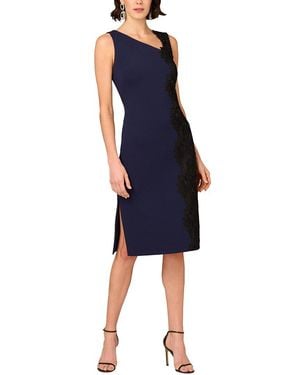 Aidan Mattox Solid Midi Dress - Blue
