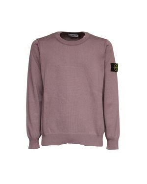 Stone Island Soft Organic Cotton Fine Gauge Sweater - Purple