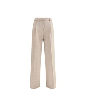 True Royal Wool Casual Pants - Natural