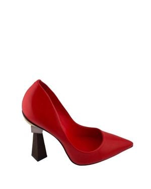 Carrano Anna Leather Pump Heels - Red