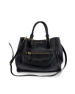 Miu Miu Vitello Fenix 2-Way Tote Bag - Black