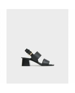 Mansur Gavriel Double Strap Heeled Sandals - White