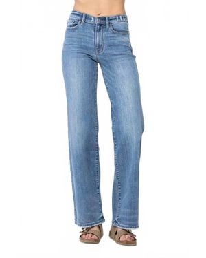 Judy Blue Mid Rise Wide Leg Jeans - Blue