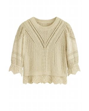 Another Love Sabine Crochet Knit Top - Natural