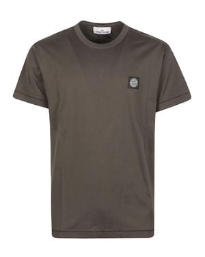 Stone Island Logo Relaxed Patch Cotton T-Shirt - Gray