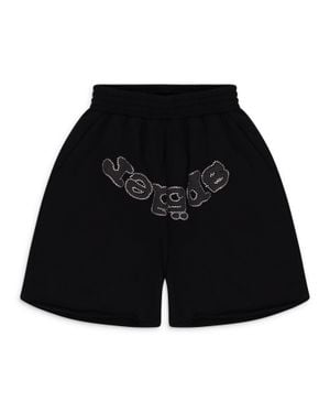 Sp5der Og Web V2 Rhinestone Shorts - Black