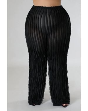 Love Highlight Ruffle Up High Waisted Pants - Black
