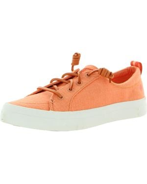 Sperry Top-Sider Canvas Flats Boat Shoes - Orange