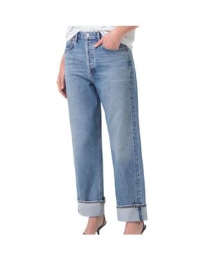 Agolde Fran Low Slung Easy Straight Jean - Blue