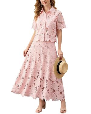 Tedora 2Pc Shirt & Skirt Set - Pink