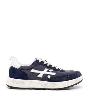 Premiata Nous Polyurethane Logo Sneakers - Blue